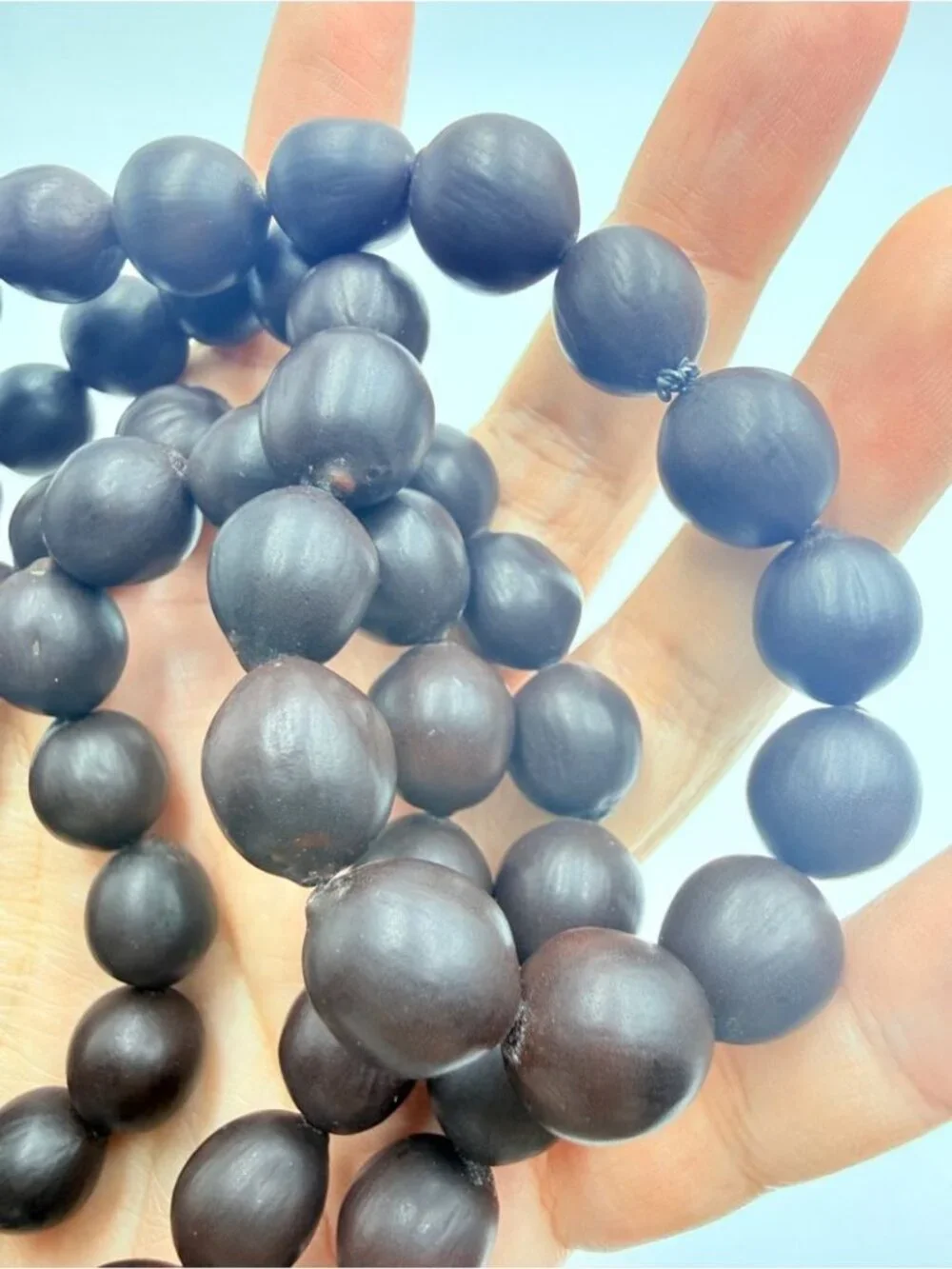 Vintage Graduated Cocoa Brown Wooden Bead Necklace Boho Statement